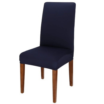 Housse de chaise courte extensible en stretch bleu foncé