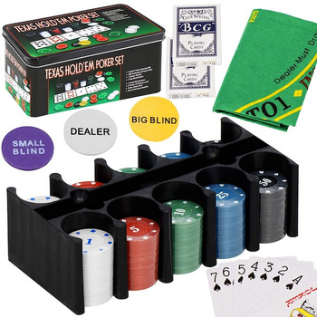 Pokerset 200 jetons Tapis de jeu 2 jeux de cartes