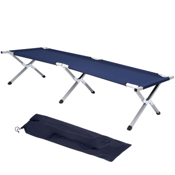 Camping bed tent bed field bed 74 x 190.5 cm including carrying bag Dark blue