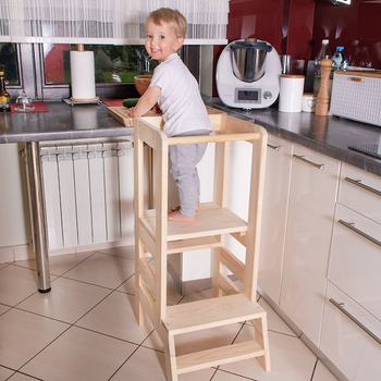 Lernturm aus Massivholz Hochstuhl für Kleinkinder ab 3 Jahren