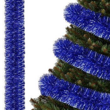 Dunkelblaue Girlande für den Weihnachtsbaum, Kunstgirlande, 6 m