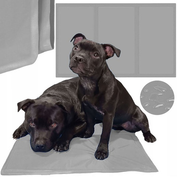 Kühlmatte pour chiens Tapis rafraîchissant 50 x 90 cm Tapis anti-chaleur gris