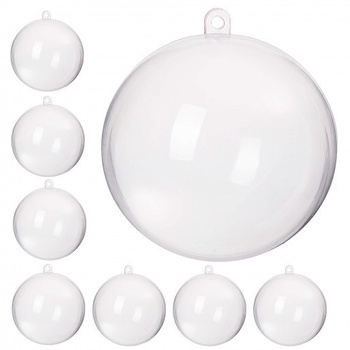 Acryl-Kugeln 8 Stück,  Ø 11 cm, Christbaumkugel zum Befüllen, transparent