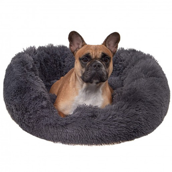 Hundebett Durchmesser 110 cm Graphit Rund Langhaar