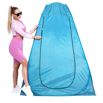 Tente de cabine d'essayage de plage pop-up 120 x 120 x 190 cm avec sac de transport Bleu