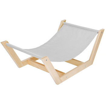 Hamac pour chat, lit pour chat gris avec structure en bois