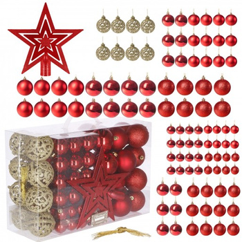 100 Pièces de Boules de Noël, incl. Pointe