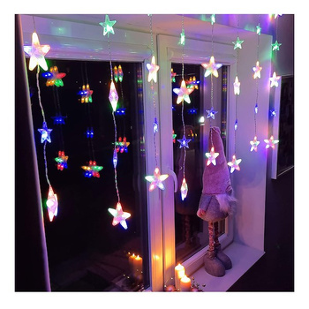 Guirlande lumineuse, étoiles, 136 LEDs, 4,40 m, télécommande, multicolore