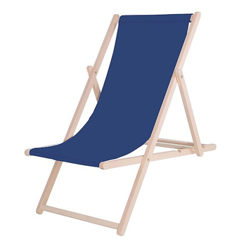 Chaise longue en bois pliable pour balcon et terrasse, bleu foncé