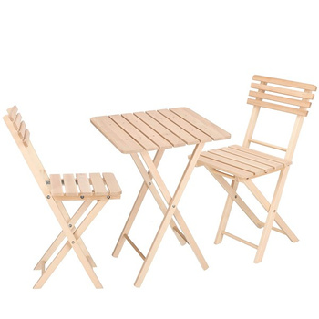 Gartenmöbel-Set aus Holz Balkon 2 Stühle 1 x Tisch Rohholz