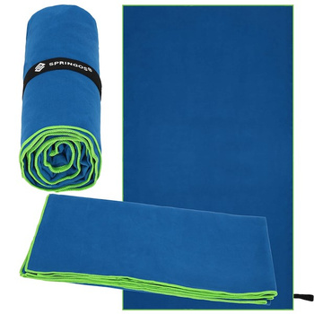 Serviette de bain en microfibre Serviette de piscine Serviette de voyage Sport 90 x 180 cm incl. Sac de rangement bleu