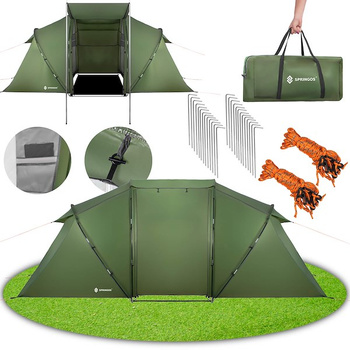 Campingzelt bis 4 Personen mit Vorraum und 2 Schlafkabinen Haken für Zeltlampe