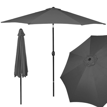 Parasol de jardin 245 x 300 cm, gris foncé