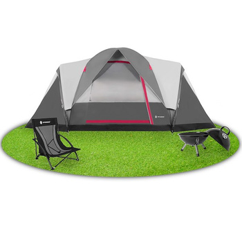 Campingzelt für 6 Personen mit 1 Schlafkabine grau