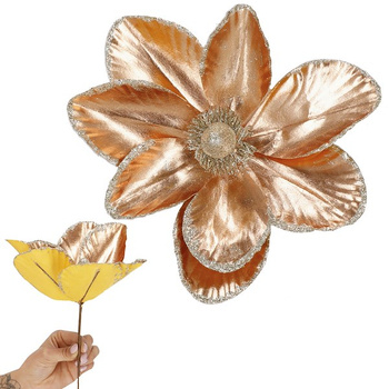 Fleur artificielle de magnolia sur tige Décoration florale 28 cm