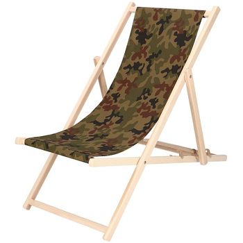Liegestuhl Holz 58 x 92 x 62 cm zur Selbstmontage Camouflage