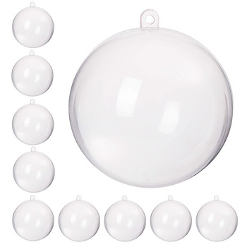 8 cm BAUBLE BAUBLE DÉCOUPAGE DE BALL PLASTIQUE 10 PCS.