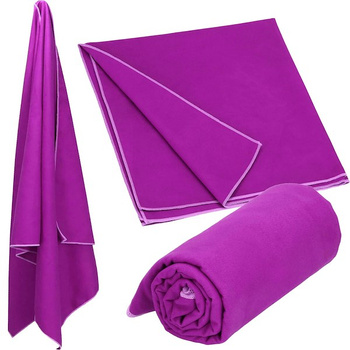 Serviette de plage en microfibre, 75 x 150 cm, violet