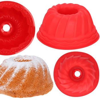 Moule à gâteau en silicone pour Gugelhupf rouge