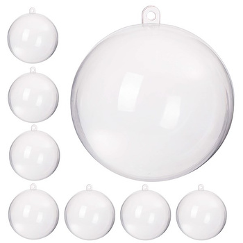 8 cm Baubles Baubles Découpage à billes en plastique Ensemble 8 pcs.